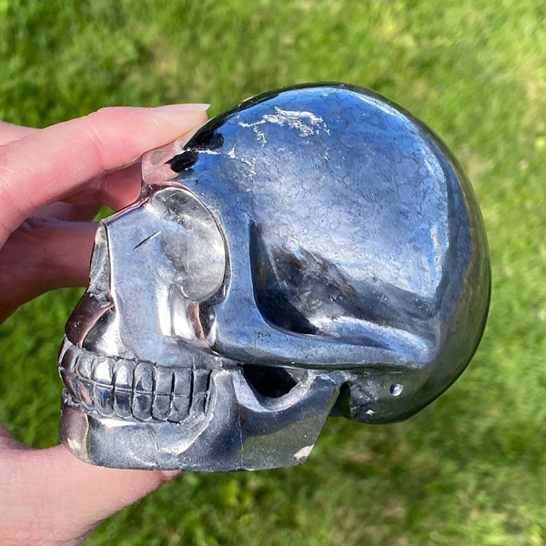 Raven's AAA+ Canadian Silver Ore Carved Crystal Skull