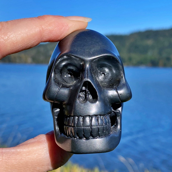 Raven's Gorgeous Hand Carved Hematite Crystal Skull