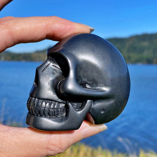 Raven's Gorgeous Hand Carved Hematite Crystal Skull