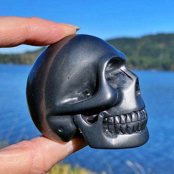 Raven's Gorgeous Hand Carved Hematite Crystal Skull