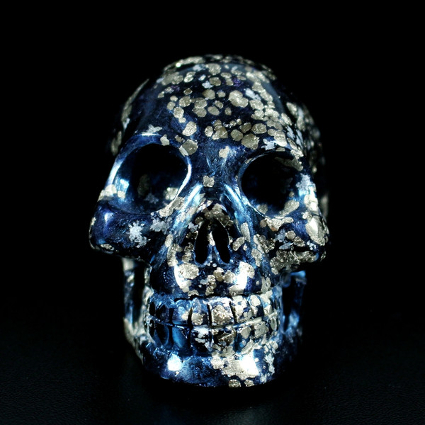Covellite Blue Copper Ore Crystal Skull 2.5"