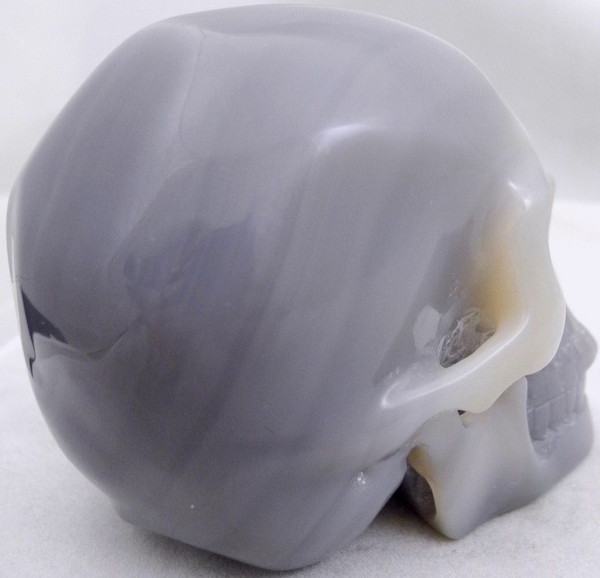 Raven's Carved Blue Agate Crystal Skull