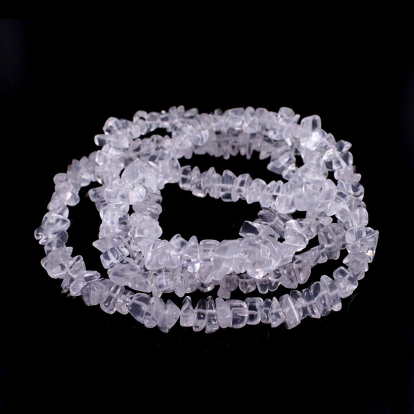 Lavender Quartz Crystal Chip Bead Necklace 35"