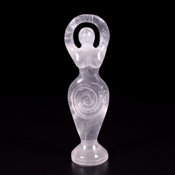 Rose Quartz Spiral Standing Goddess Crystal Carving