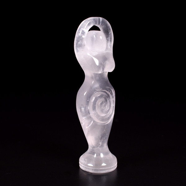 Rose Quartz Spiral Standing Goddess Crystal Carving
