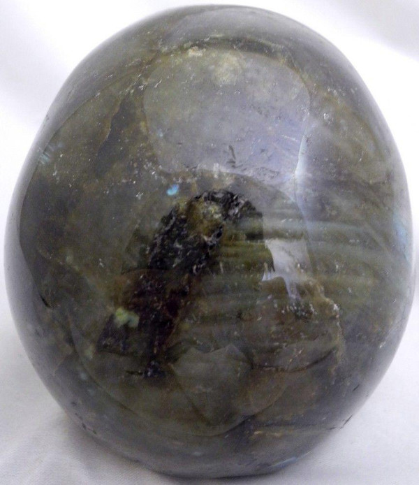 Raven's Carved Colorful Flashy Labradorite Crystal Skull