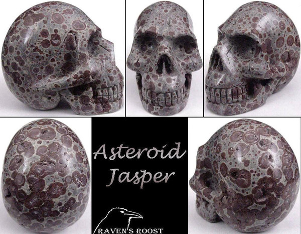 Raven's Carved Asteroid Jasper Crystal Skull