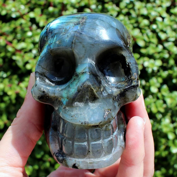 Labradorite Crystal Skull Carving 3.25"