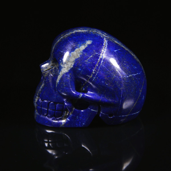 Lapis Lazuli Crystal Skull Carving 3"