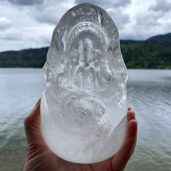 Raven's Clear Quartz High Definition Crystal Skull