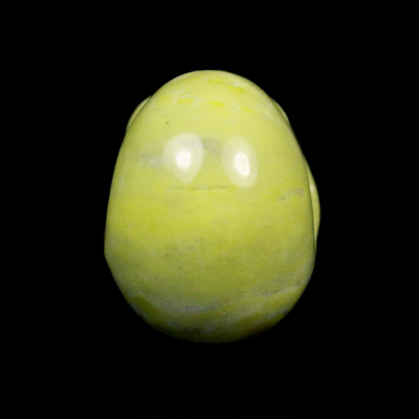 Raven's Classic Style Carved "Lemon Jade" Serpentine Crystal Skull
