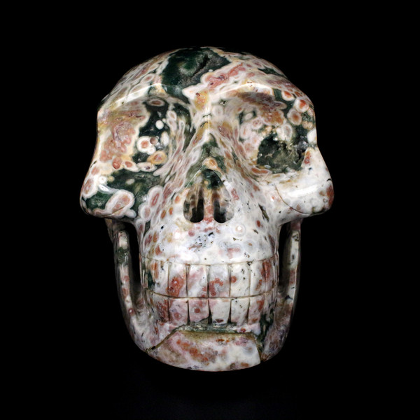 Raven's Carved AAA Gigantic Ocean Jasper Crystal Skull