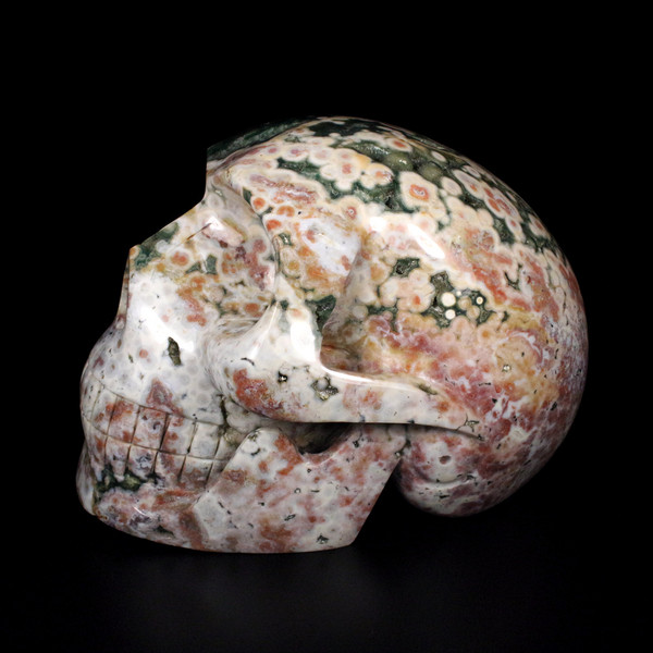 Raven's Carved AAA Gigantic Ocean Jasper Crystal Skull