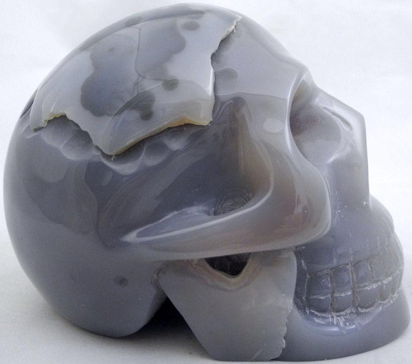 Raven's Carved Gorgeous  Brazilian Blue Agate Crystal Skull