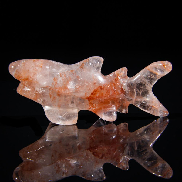 Red Fire Quartz Shark Carving
