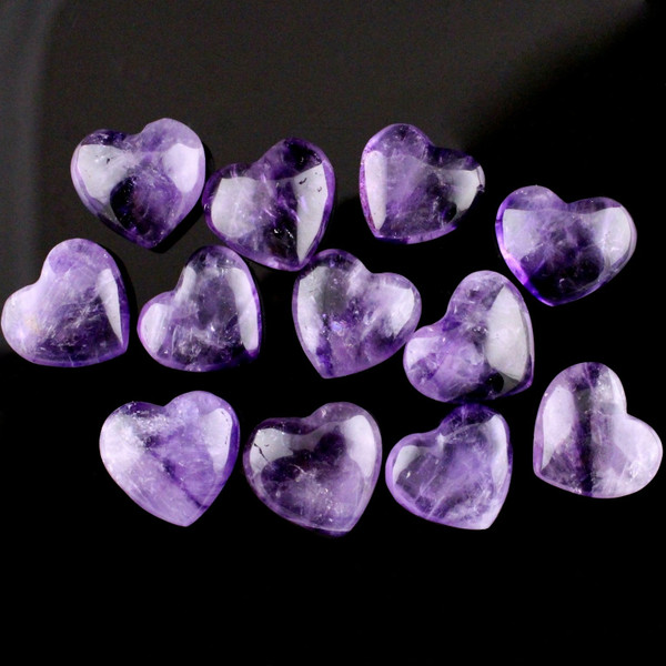 Clear Amethyst Gemstone Crystal Heart (1 piece)
