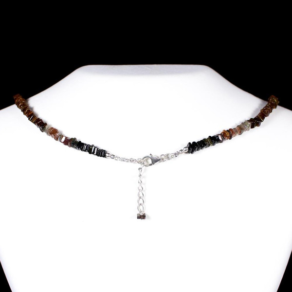 MultiColor Tourmaline Crystal Necklace Beaded Choker ~ Dravite, Rubellite, Verdelite