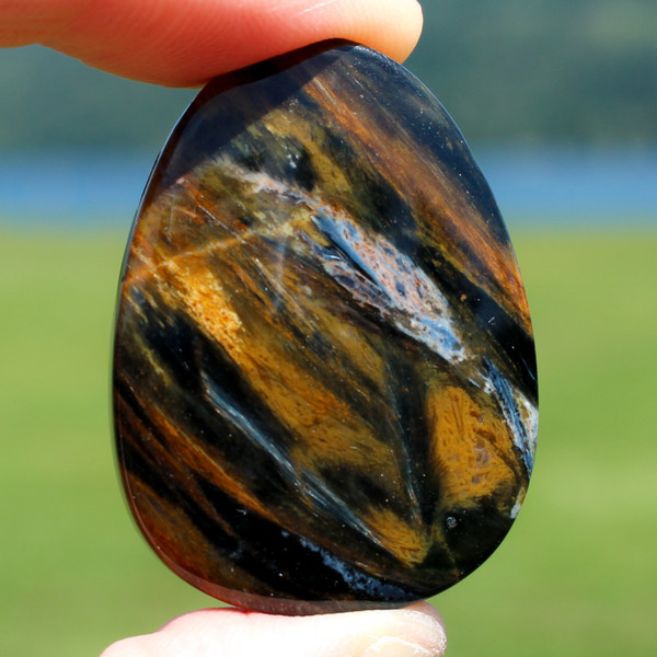 Blue Pietersite Gemstone Pendant Bead
