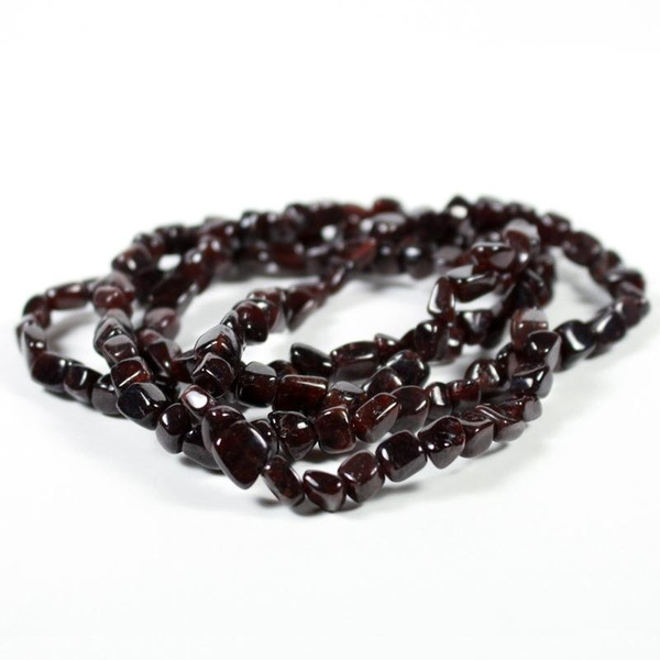 Red Garnet Gemstone Chip Beads Necklace Strand 33"