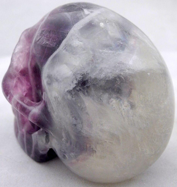 Raven's Beautiful Carved Banded Fluorite Crystal Skull