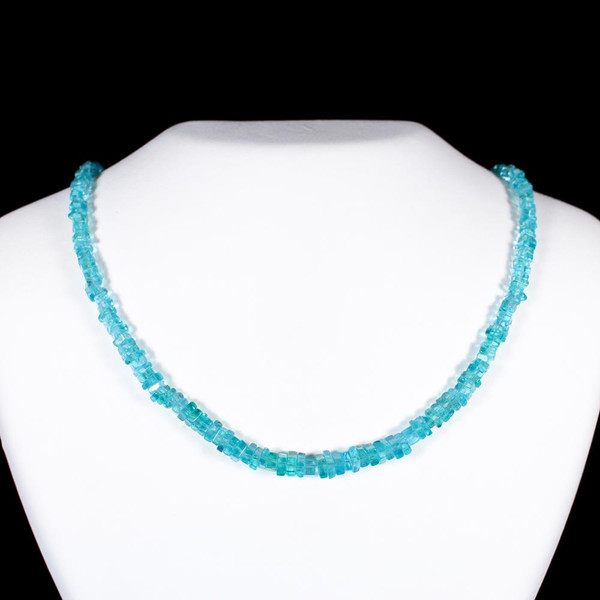 Blue Apatite Crystal Necklace Beaded Gemstone Choker
