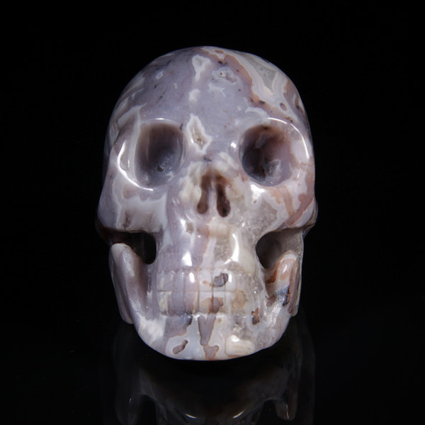 Royal Agate Geode Crystal Skull 3.1"