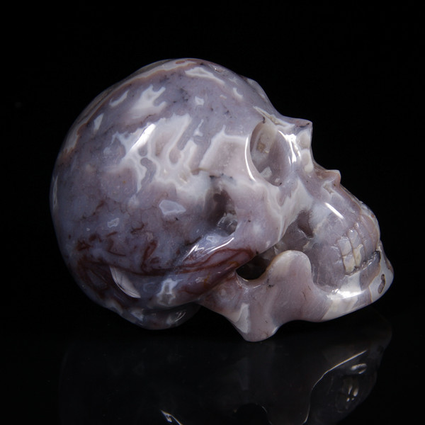Royal Agate Geode Crystal Skull 3.1"