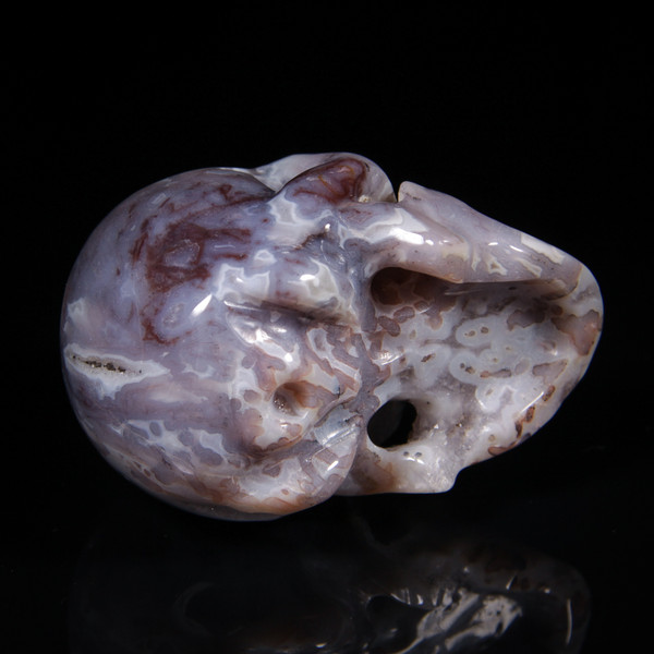 Royal Agate Geode Crystal Skull 3.1"