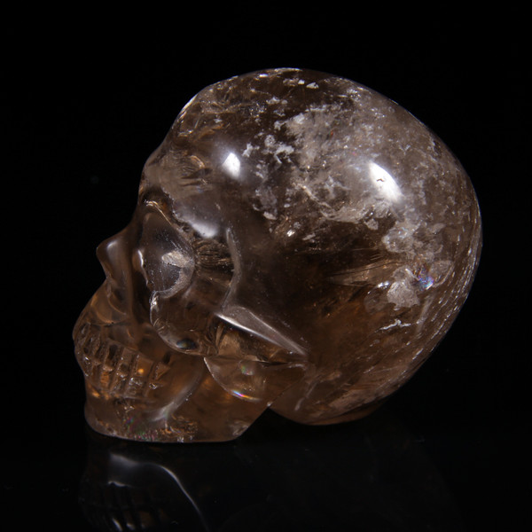 Smoky Quartz Crystal Skull Carving 3.1"