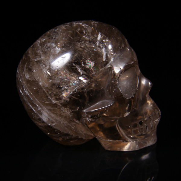Smoky Quartz Crystal Skull Carving 3.1"