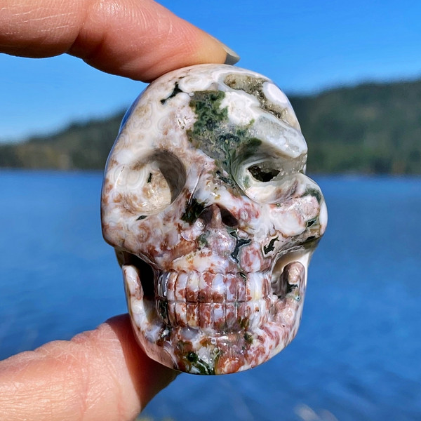 Ocean Jasper Crystal Skull 2.1"