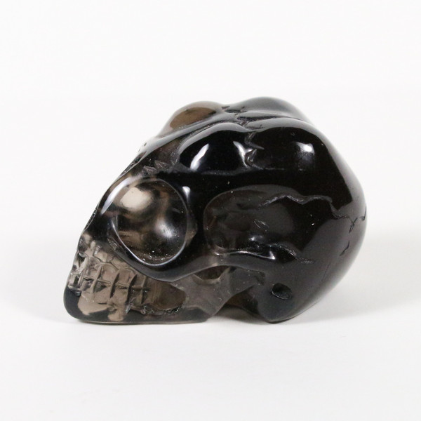 Raven's Apache Tear Obsidian Alien Crystal Skull 1.6" 40mm