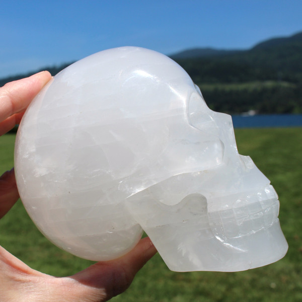 Moon Quartz Crystal Skull 5"