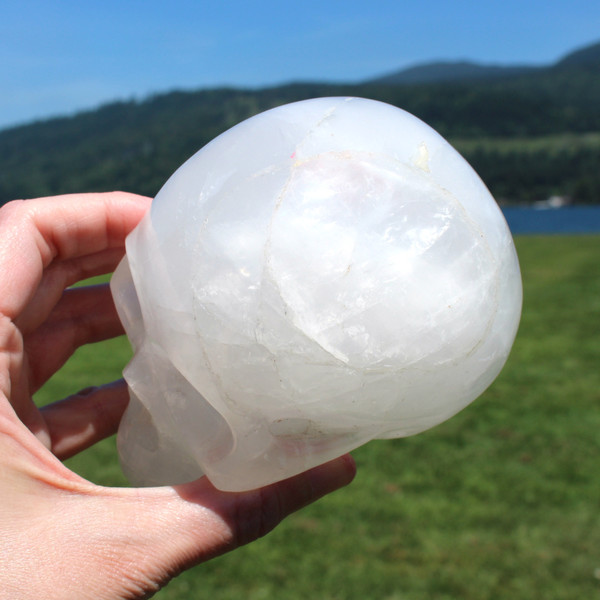Moon Quartz Crystal Skull 5"