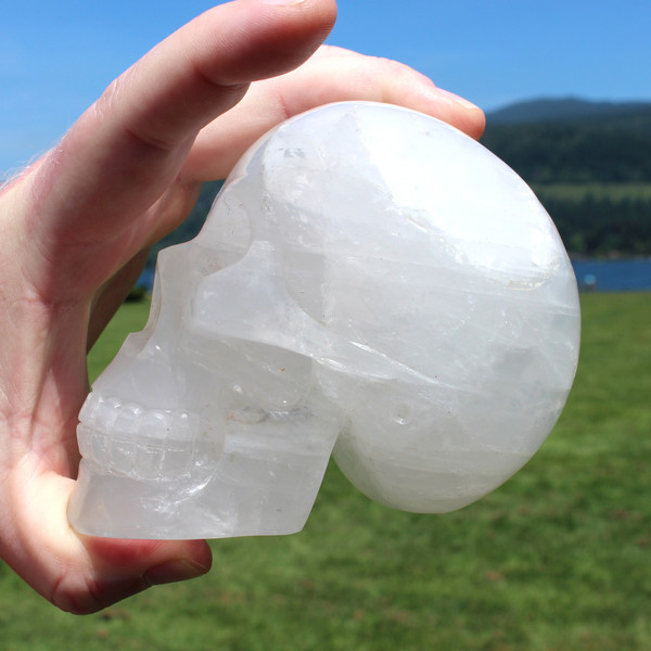 Moon Quartz Crystal Skull 5"
