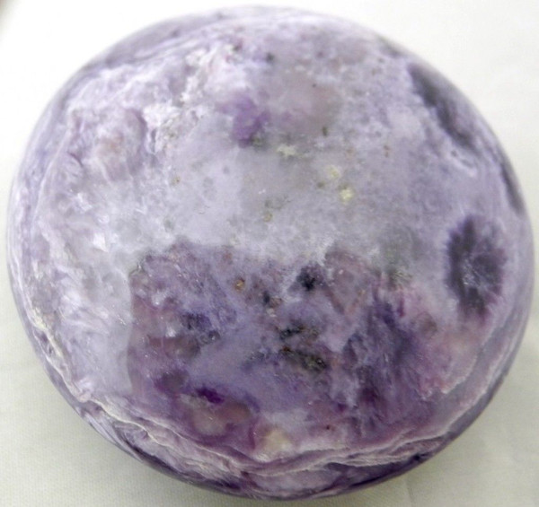 Charoite Puffed Disk Carving