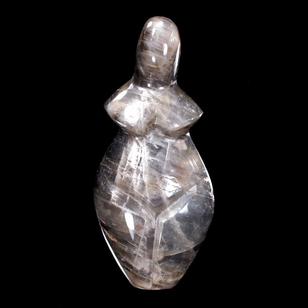 Black Moonstone Gaia Carved Mother Earth Goddess