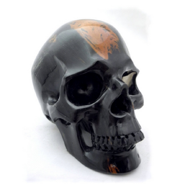 Raven's Exquisite Premium Carved Mahogany Obsidian Crystal Skull
