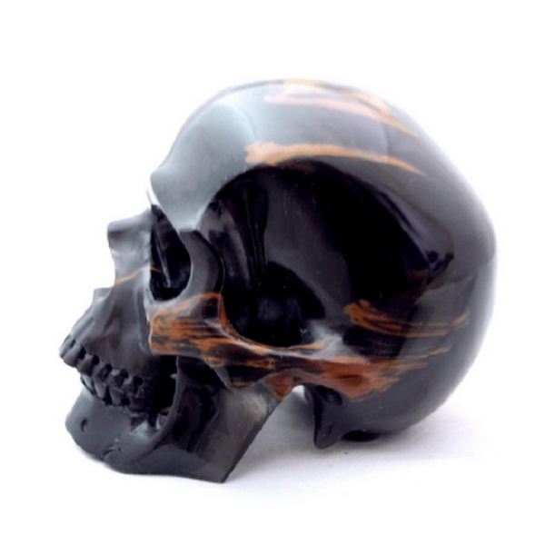 Raven's Exquisite Premium Carved Mahogany Obsidian Crystal Skull