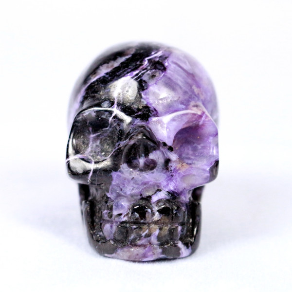 High Contrast Purple Charoite Crystal Skull 1.6"