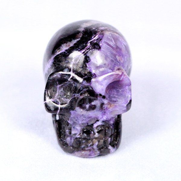 High Contrast Purple Charoite Crystal Skull 1.6"