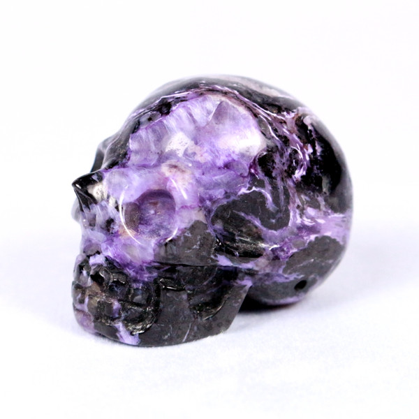 High Contrast Purple Charoite Crystal Skull 1.6"