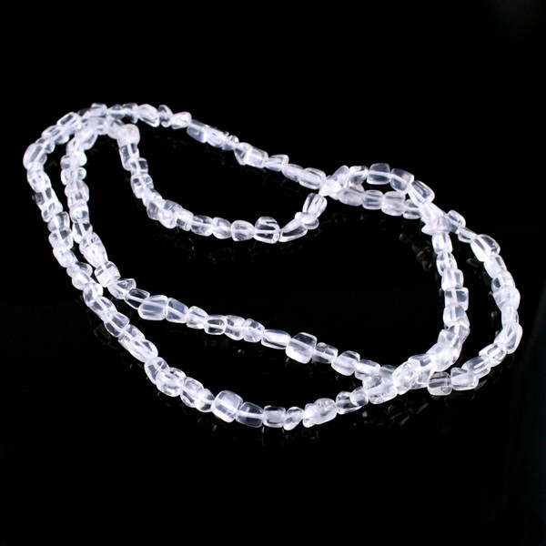 Moon Quartz Beads Necklace 35"