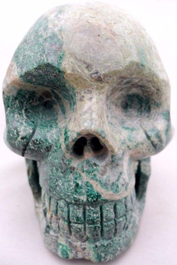 Raven's Perrico Chico Chrysocolla-Malachite Carved Crystal Skull