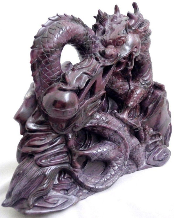 Raven's Carved  Gigantic Masterpiece Gem Sugilite Crystal Dragon