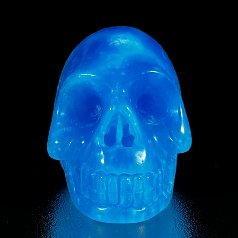 Raven's Carved Blue Lazulite Crystal Skull