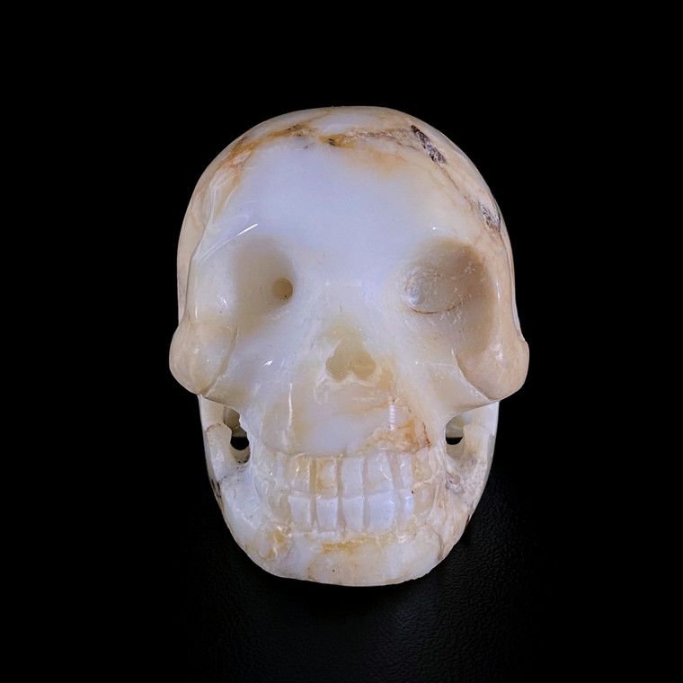 Raven's Carved White Anatolian Alien Opal  Crystal Skull