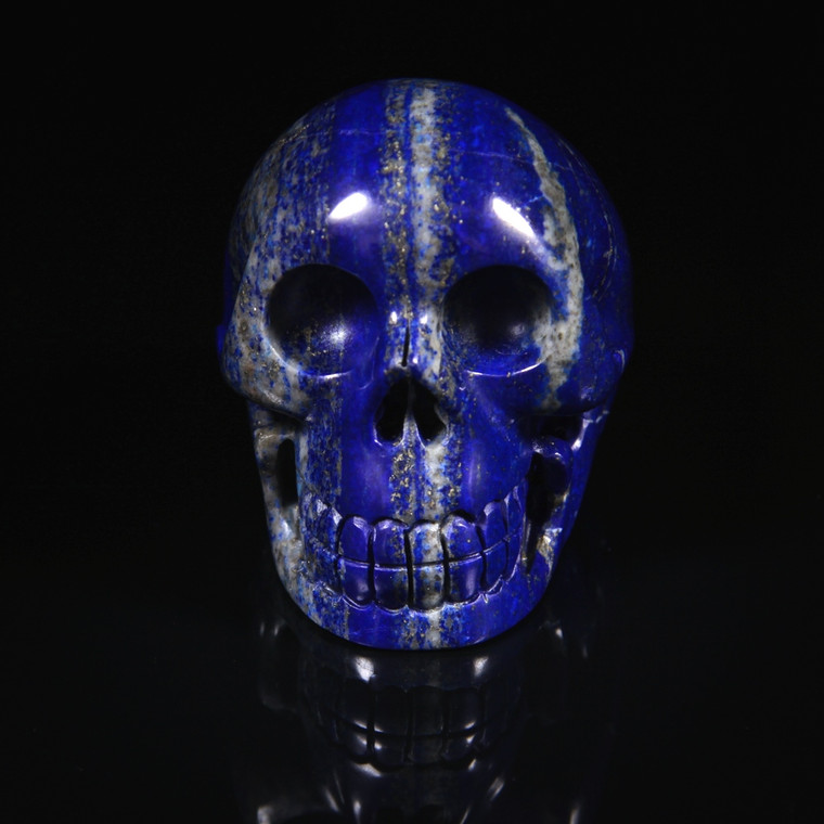 Lapis Lazuli Crystal Skull Carving 3"