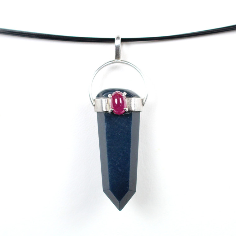 Sugilite Richterite Ruby Sterling Silver Necklace Pendant