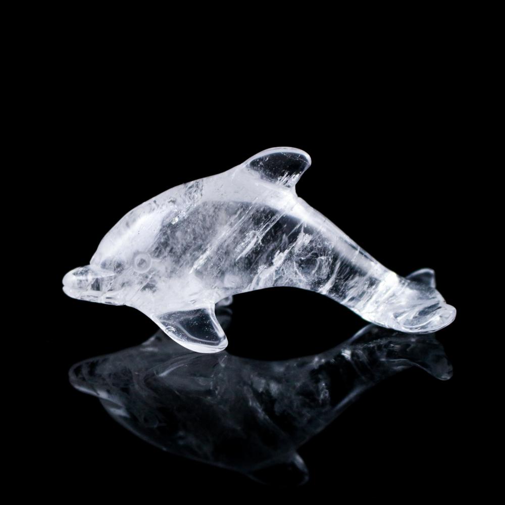 Beautiful Quartz Crystal Dolphin Carving